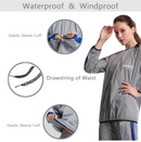 DNRZY F.I.T Sauna Suit for Men and Women Sweat Sauna Jacket Pant Workout Clothes Non Rip Weight Loss Sweat Suit for Gym Exercise Grey