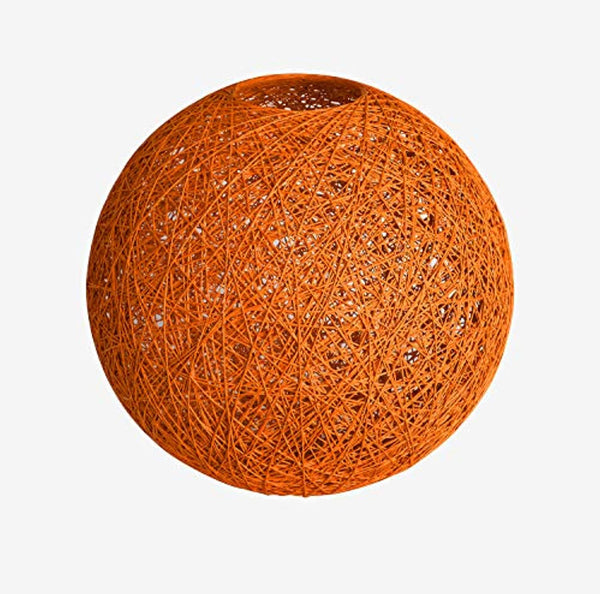 Lighting Fixture Replacement, Round Globe Shade, Hemp Globe Lamp Shade,Globe Lamp Shade Replacement (Orange)